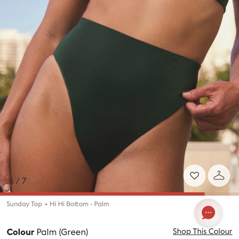 LEFT ON FRIDAY - hi hi bottom - Palm (green) - XS - high rise bikini bottom - Picture 3 of 8
